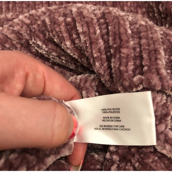 Orvis Womens Chenille Tunic Pullover V-Neck Sweater L Mauve Pink - Picture 6 of 6